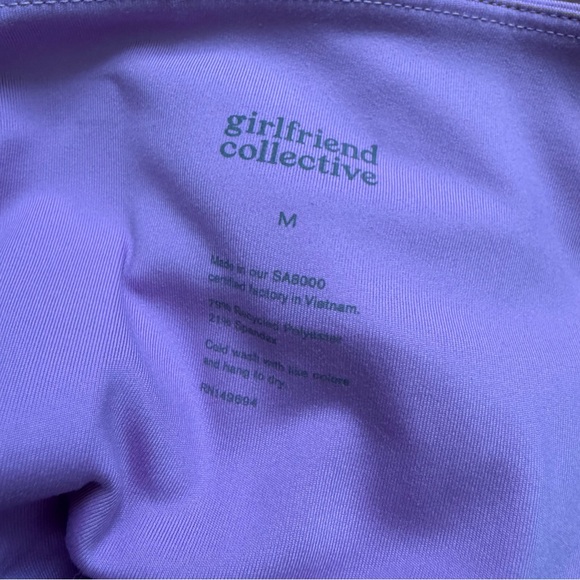 Girlfriend Collective High Rise Leggings 7/8 Size Medium Pink/Purple - Picture 3 of 6